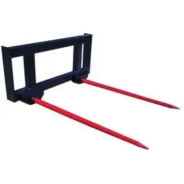 Skid Steer Bale Spear - Double Tine 49" 3600 lbs fits John Deere fits New Holland fits Case fits International fits Massey Ferguson fits Caterpillar Genuine
