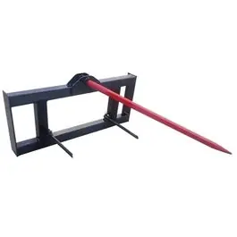 Original Skid Steer Bale Spear - Single Tine 49" 3600 lbs fits John Deere fits New Holland fits Case fits International fits Massey Ferguson fits Caterpillar