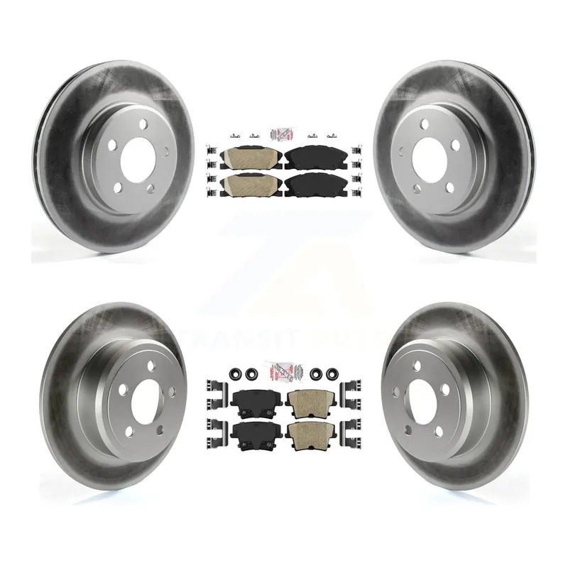 Warranty Included Front Rear Ceramic Pad Coat Disc Brake Rotors Kit For Dodge Charger Pursuit with RWD 3.6L KGA-104972