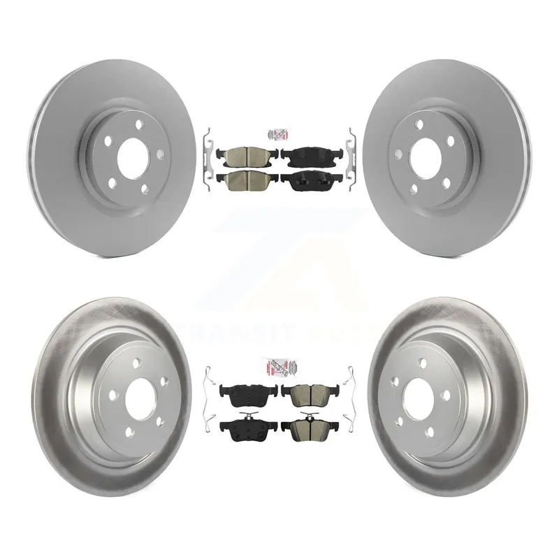 Get Yours Front Ceramic Rear Semi-Metallic Pads And Coated Disc Brake Rotors Kit For Ford Edge KGA-102537
