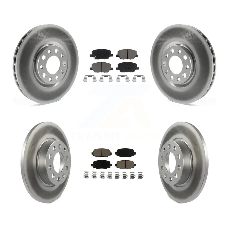Front Rear Coated Disc Brake Rotors And Ceramic Pads Kit For Jeep Renegade Fiat 500X KGC-100971 Flash Sale