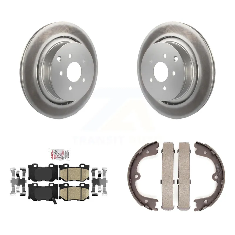 Rear Disc Coated Rotors Ceramic Pads Parking Shoes Kit For INFINITI Q50 M37 FX50 QX70 M56 KGA-106541 Trusted Brand